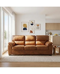 Streamdale Furniture 81" Modern Foil Fabric 3-Seater Sofa with Padded Armrests