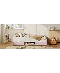 Streamdale Furniture Upholstered Daybed Frame with 2 Storage Drawers