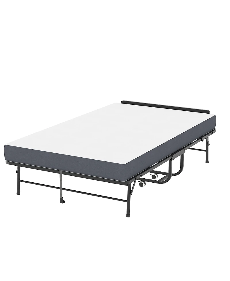 Streamdale Furniture 75"x46" Extra Long Folding Bed with 5" Memory Foam Mattress and Adjustable Head