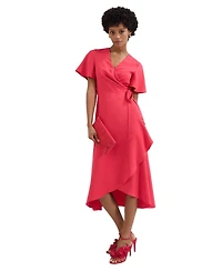 Phase Eight Women's Julissa V-Neck Short-Sleeve Asymmetric-Hem Midi Dress