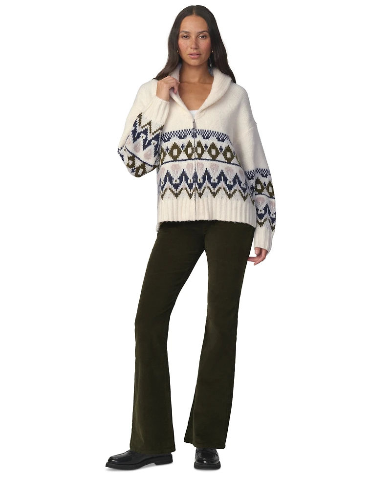 Joe's Jeans Women's The Inga Fair Isle Shawl Collar Sweater Cardigan
