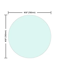 Streamdale Furniture 30" Round Tempered Glass Table Top, 1/4" Thick, Flat Polished Edge