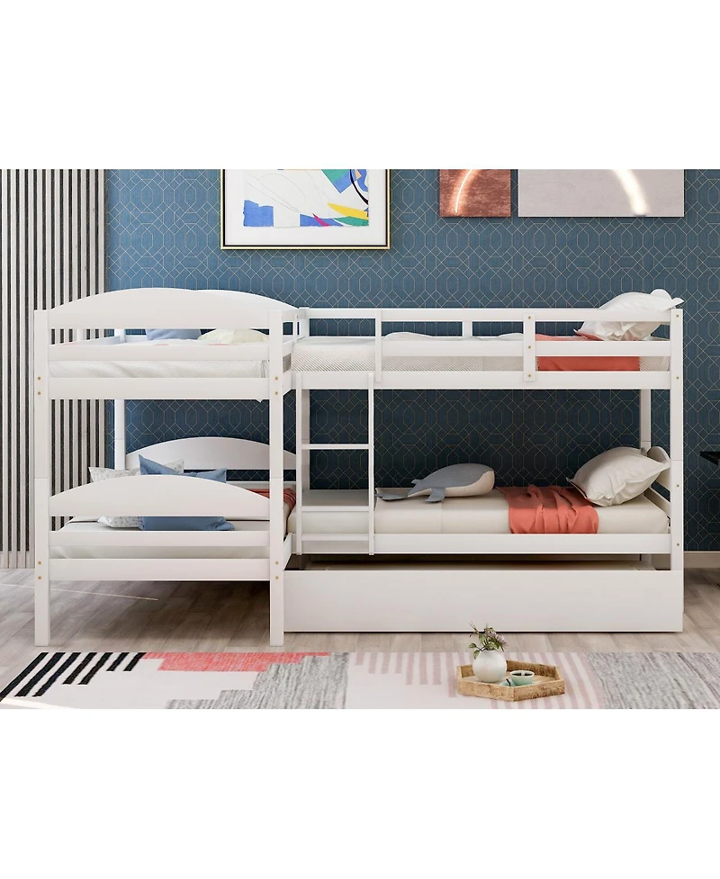 Streamdale Furniture Twin L-Shaped Bunk bed with Trundle