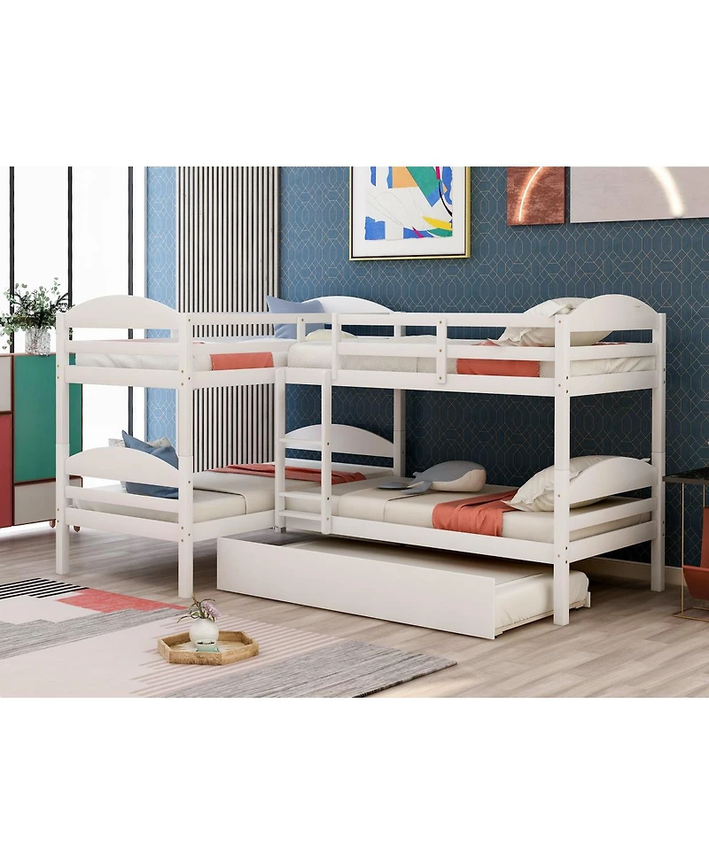 Streamdale Furniture Twin L-Shaped Bunk bed with Trundle