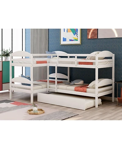Streamdale Furniture Twin L-Shaped Bunk bed with Trundle