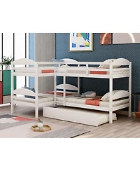 Streamdale Furniture Twin L-Shaped Bunk bed with Trundle