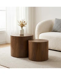 Streamdale Furniture 2-Piece Modern Round Nesting Coffee Table Set