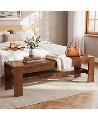 Tribesigns 55'' Solid Wood Dining Bench, Farmhouse Kitchen Table Bench for Dining Room | Long Wood Bench, Farmhouse Dining Table Bench