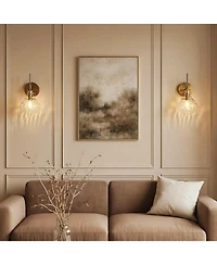 Tribesigns Wall Sconce Set of 2, Wall Lamp with Clear Glass Shade, Elegant Bathroom Vanity Wall Light Fixtures with E12 Base (bulbs not included)