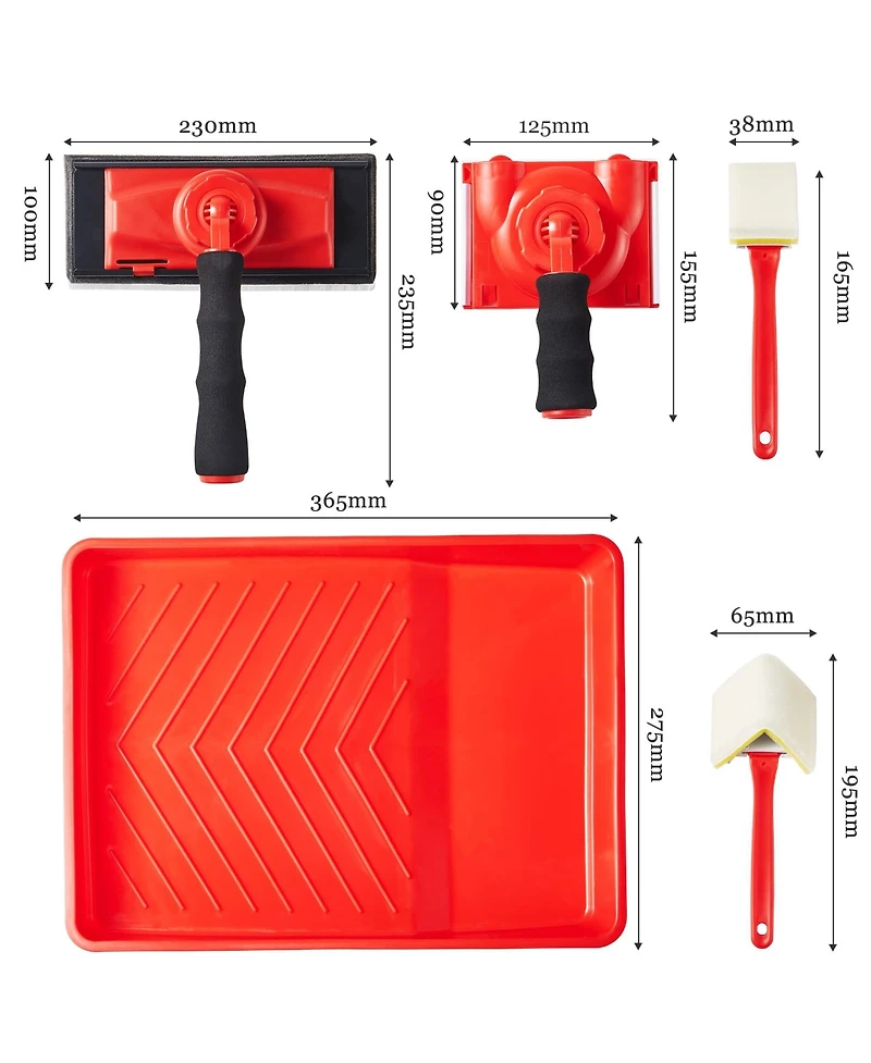 Xdovet Paint Edger Tool Kit Extension Rod Touch-up Pads Corner Ceiling Rotating Handle