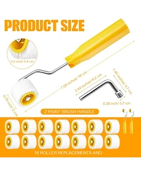 Xdovet Mini Roller Brush Touch Up Trim Edge Corner Window Frame Tool 16 Pack