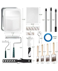 Xdovet Paint Roller Kit Extension Pole Tray Brushes Supplies