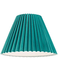 Springcrest 7" Top x 15" Bottom x 10" High x 10 3/4" Slant Lamp Shade Replacement Velvet Arc Pleated Spider Harp Finial
