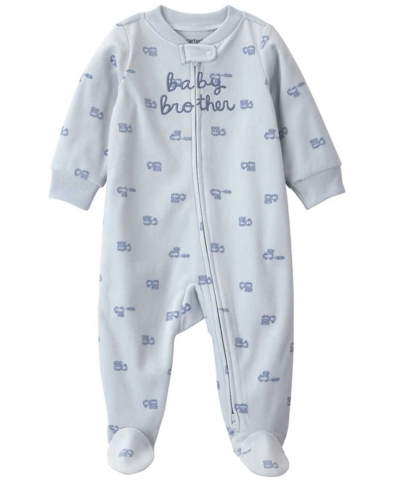 Carter's Baby Boys' Brother Fleece 2-Way Zip Sleep & Play
