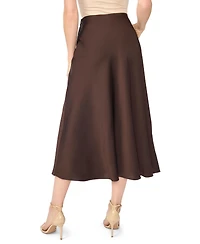 CeCe Women's Satin Midi A-Line Skirt