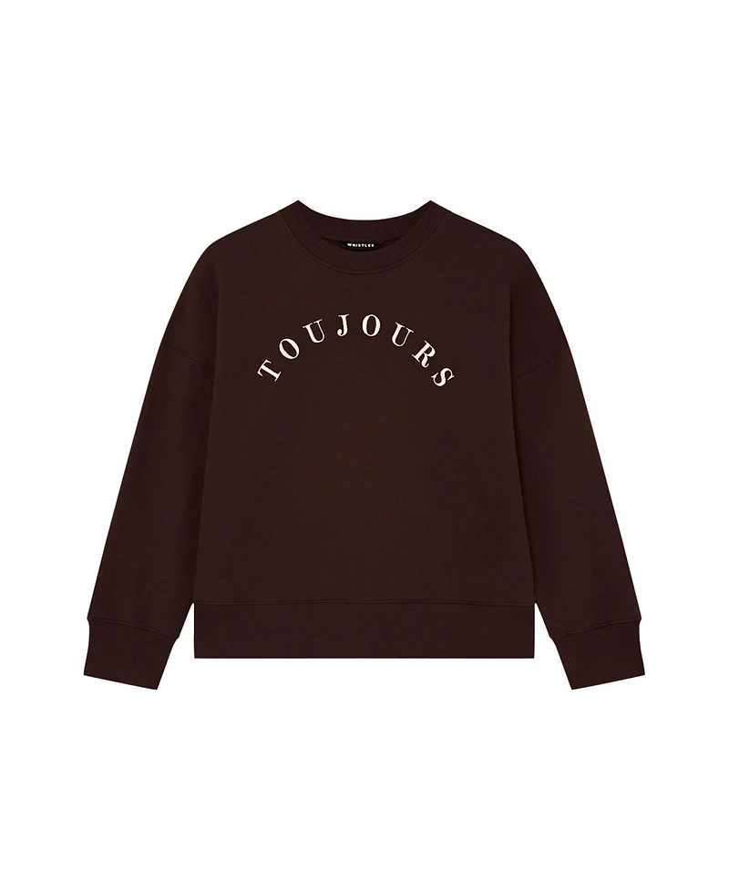 Whistles Women's Toujours Logo Relaxed-Fit Crewneck Sweatshirt