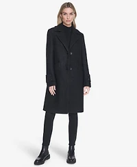 Regine Sb Women's Soft Wool Boucle Coat With Back Vent