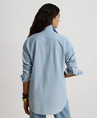 Lauren Ralph Women's Long-Sleeve Chambray Woven Shirt
