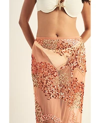 Nasty Gal Women's Starfish Wave Beaded Maxi Beach Skirt