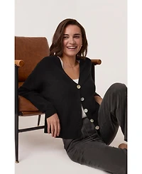 Celtic & Co. Women's Slouchy Ribbed V-Neck Cardigan