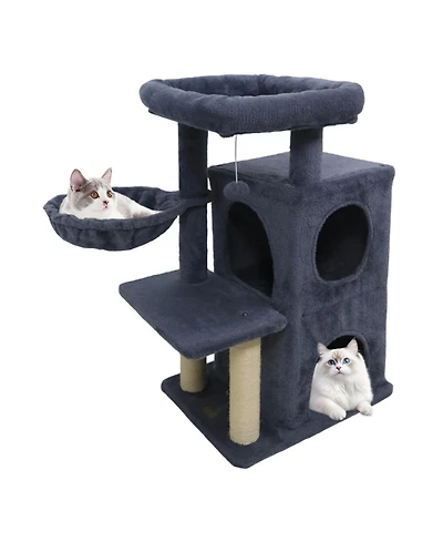 Hongge Five-Level 33.5 Inch Kitten Tower with Two-Tier Cat Condo
