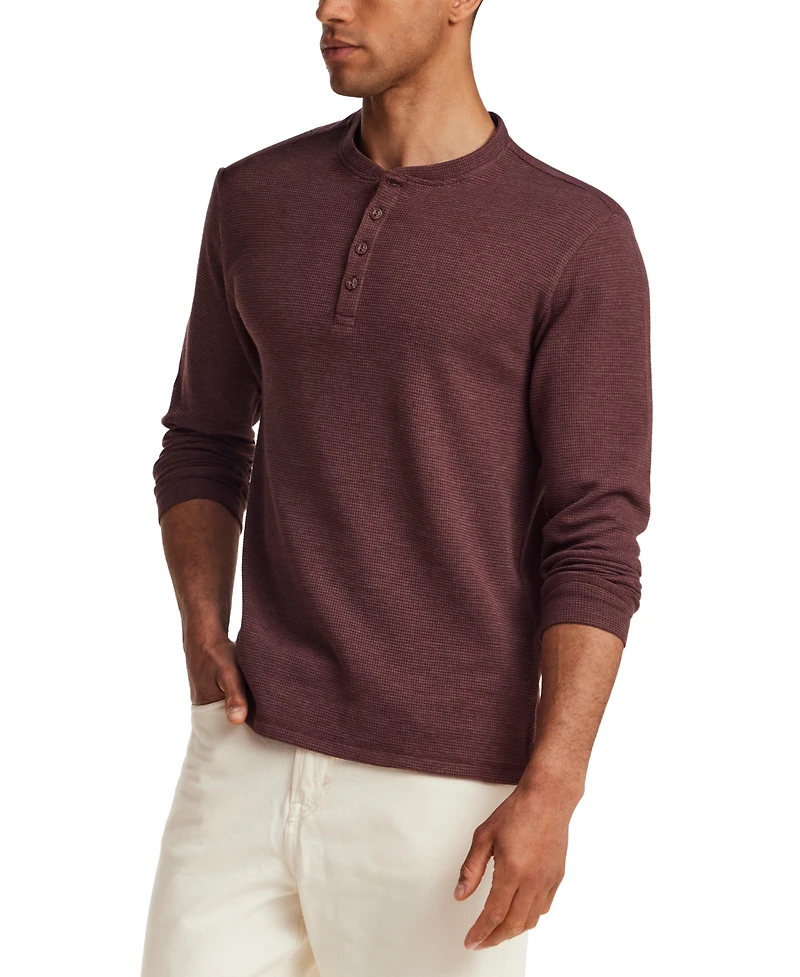 Weatherproof Vintage Men's Variegated Microstripe Waffle Henley T-Shirt