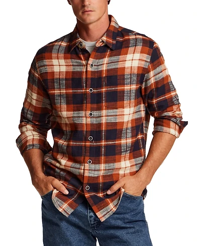 Weatherproof Vintage Men's Slub Flannel Plaid Shirt
