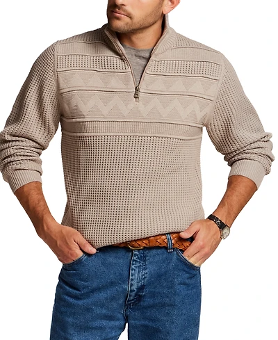 Weatherproof Vintage Men's Textured Zig Zag Yoke Quarter-Zip Sweater