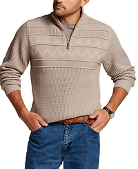 Weatherproof Vintage Men's Textured Zig Zag Yoke Quarter-Zip Sweater
