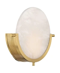 360 Lighting Barranco 9 1/2" High Warm Gold Alabaster Led Wall Sconce Set of 2