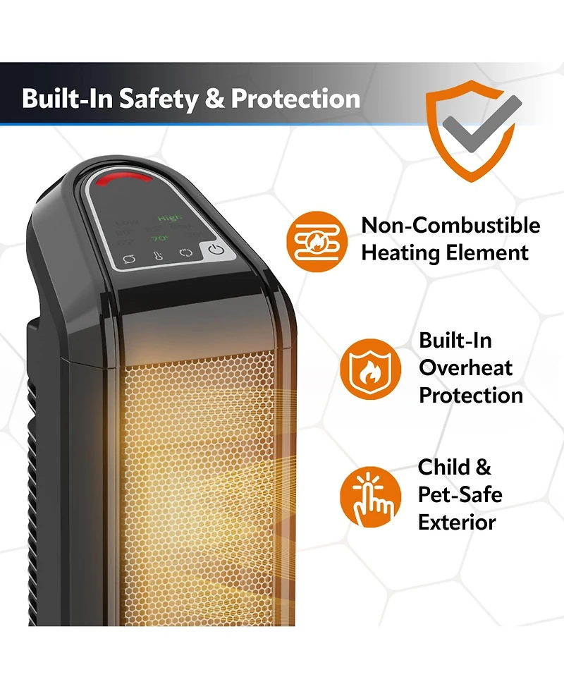 Lasko Ceramic Tower Space Heater, 1500 Watt, Portable with Thermostat