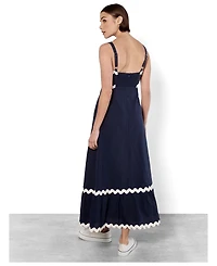 Apricot Women's Rick Rack Trim Trapeze Midaxi Dress
