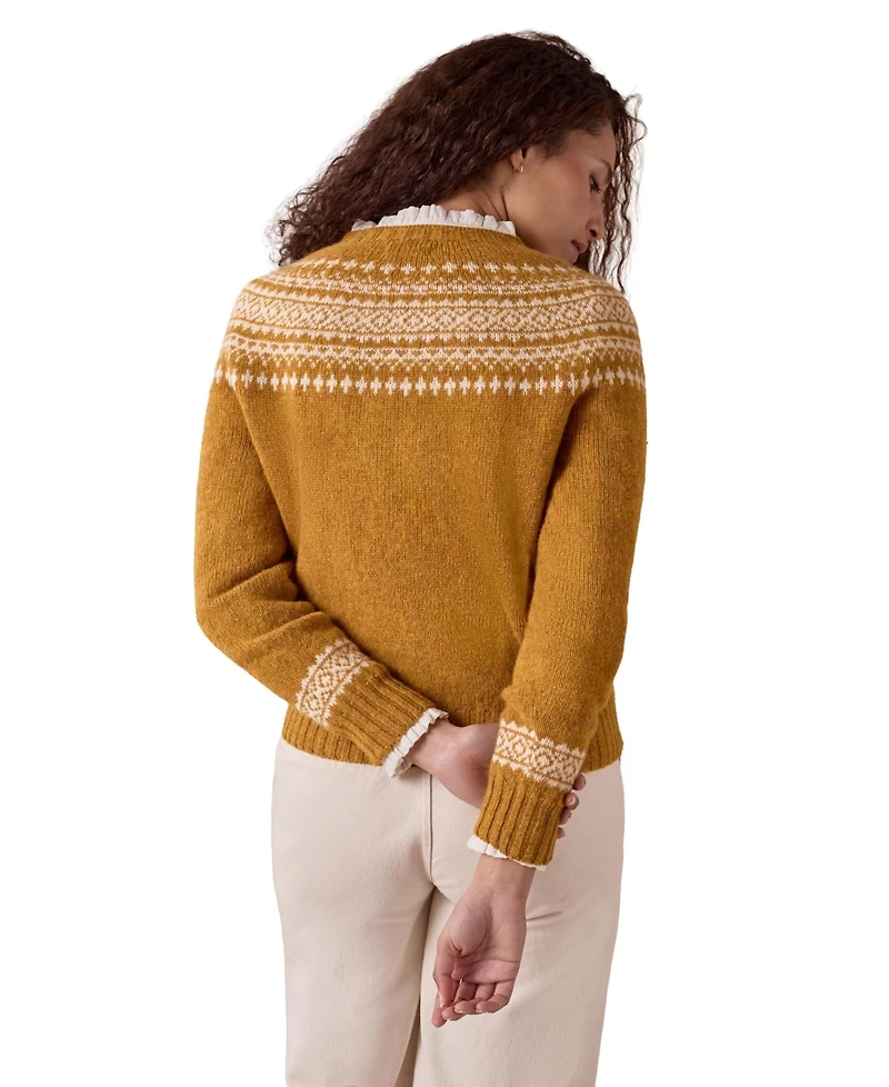 Celtic & Co. Women's Highlands Fair Isle Slim-fit Crew Neck Sweater