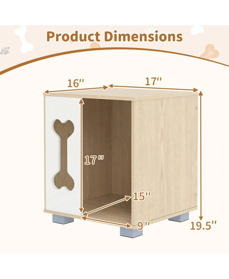 Hongge Wooden Cat Condo End Table with Cutout Entry Window