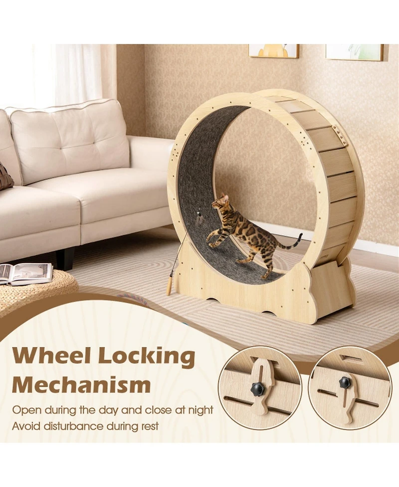 Hongge Cat Exercise Wheel with Carpeted Running Surface, 40 Inch