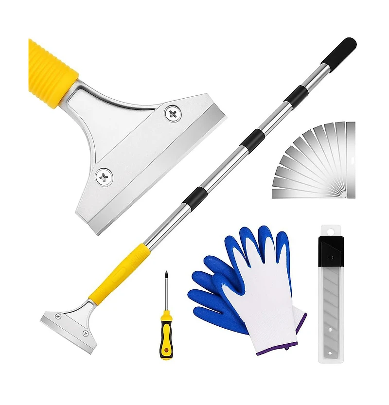 Xdovet Scraper Tool Long Handle Heavy Duty Window Tile Ceiling Cleaning