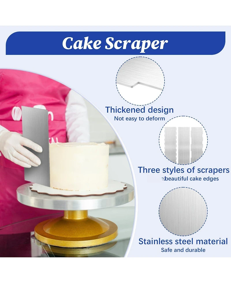 Xdovet Stainless Steel Cake Scraper Decorating Tool