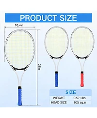 Aofar 4 Tennis Rackets Set Adult Recreational Players Lightweight Balls Overgrips Bag