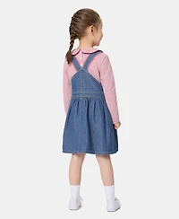 Tommy Hilfiger Girls' 2T-6X Striped Top and Jumper, 2-Piece Set