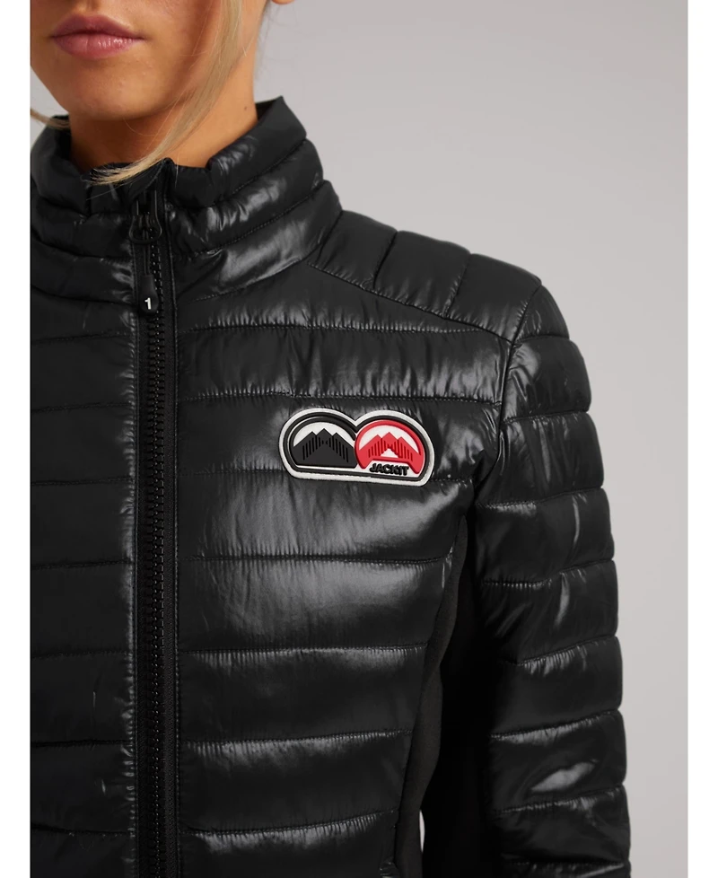 JACK1T Women's Short Funnel-Neck Puffer Jacket
