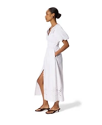 Whistles Women's Cotton Broderie V-Neck Dress