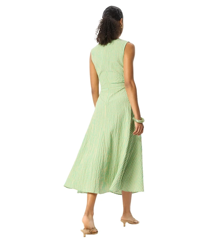 Whistles Women's Checked V-Neck Asymmetric Dress