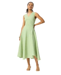 Whistles Women's Checked V-Neck Asymmetric Dress