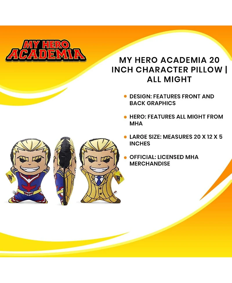 Surreal Entertainment My Hero Academia 20 Inch Character Pillow | All Might