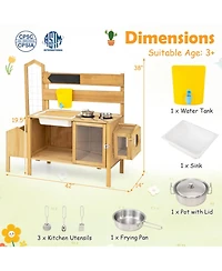 Hongge Detachable Bird Cage 7-Piece Mud Kitchen, Ages 3+
