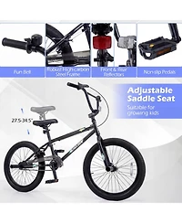 Hongge 20-Inch Freestyle Bmx with 360-Degree Steering Bike, 110 lb. Capacity, Ages 8+