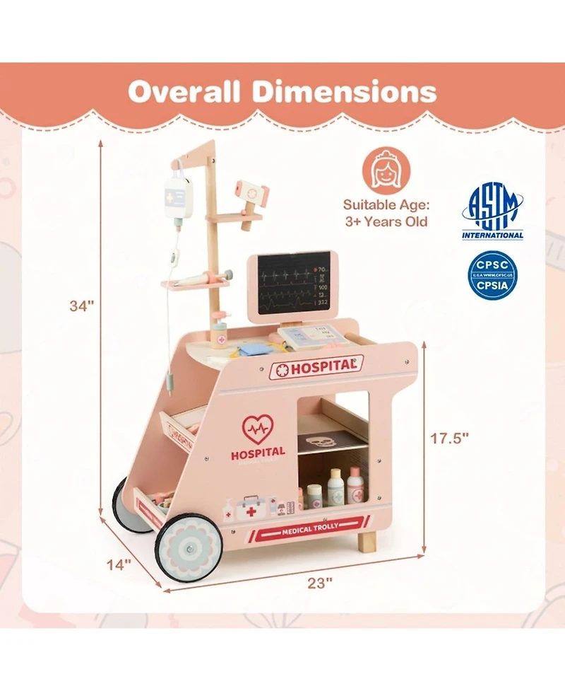 Hongge Doctor Ct Machine with Rolling Cart Playset, Ages 3+