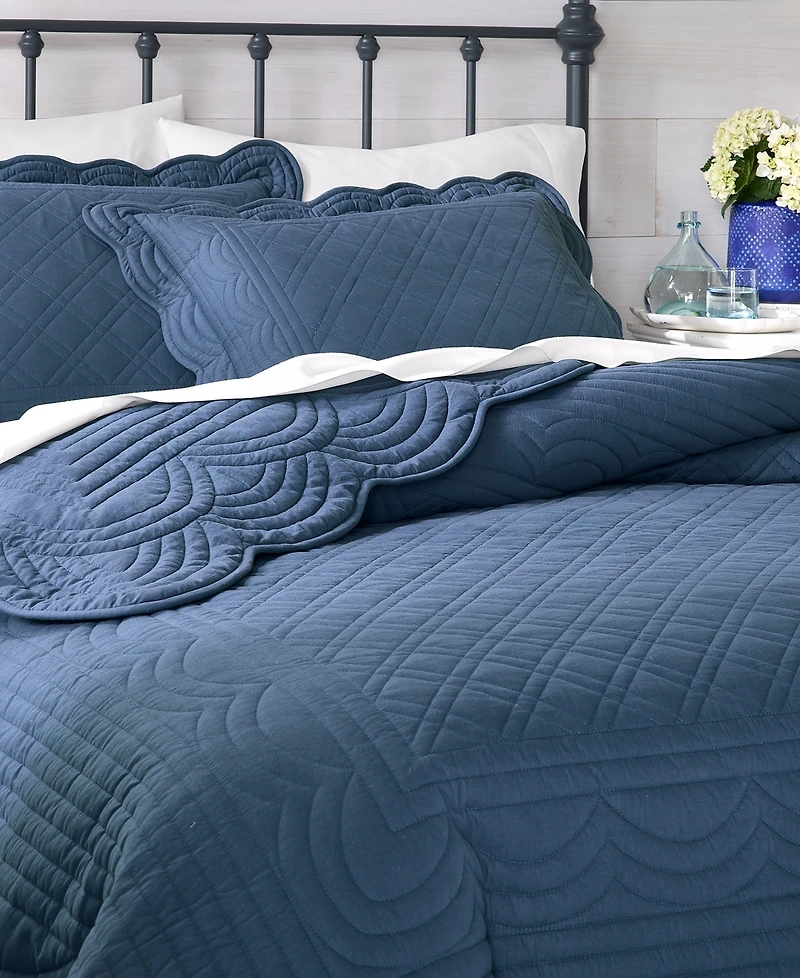 Charter Club Bailey Scallop Sham, Euro, Macy's Exclusive