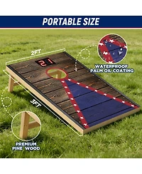 Aofar Electronic Cornhole Set Automatic Scoring Wood 8 Bags