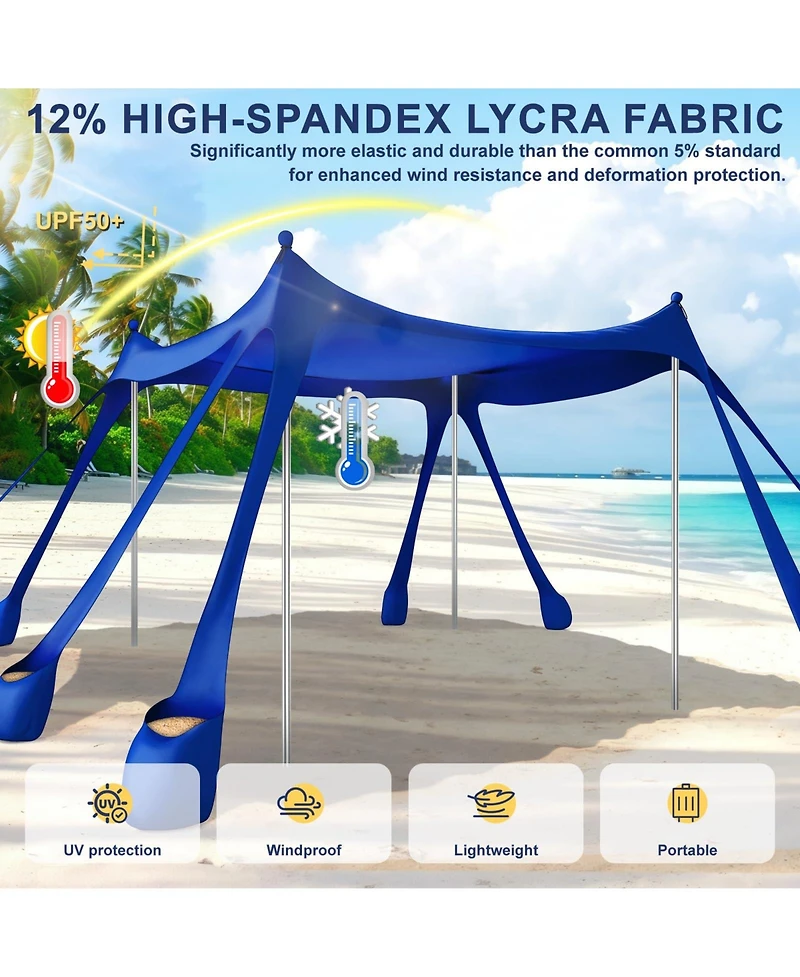 Aofar Beach Tent Sun Shelter Pop Up Sandbags Camping Fishing Picnic